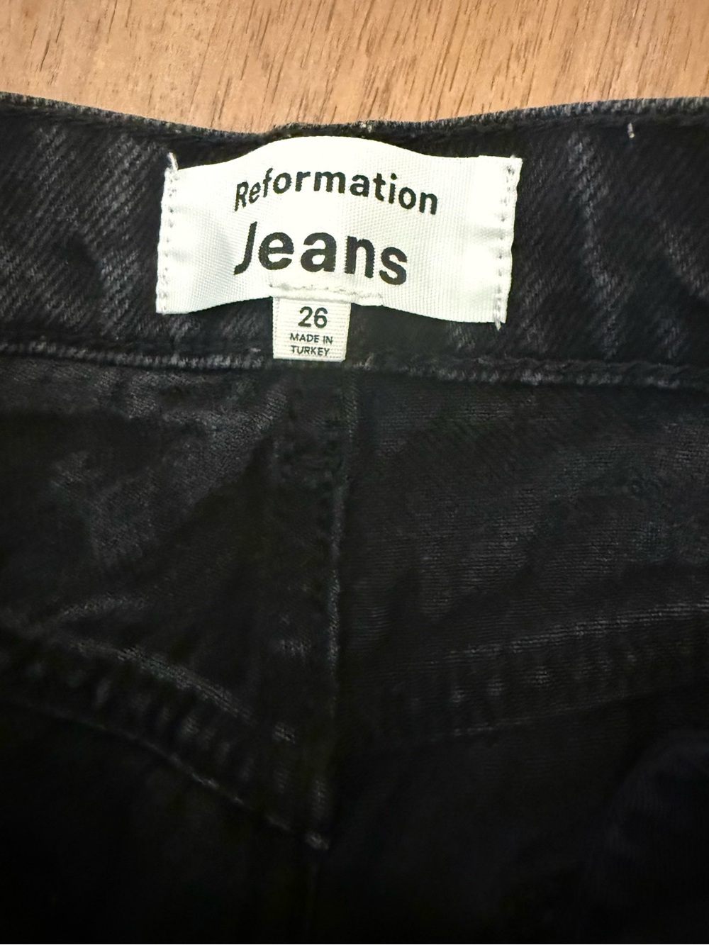Reformation Black Wilder High Rise Wide Leg Jeans